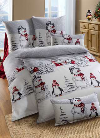 Heimtextilien - Flausch-Biber Bettwäsche-Garnitur von Florella, in Größe 111 (40/80 cm + 135/200 cm) bis 115 (80/80 cm + 155/220 cm), in Farbe MULTICOLOR