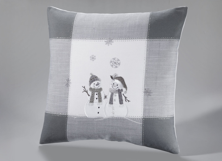 Tischdecken - Tisch- und Raumdekoration in Leinenoptik, in Größe 101 (Deckchen, 35/ 50 cm) bis 404 (Kissenbezug, 40/ 40 cm), in Farbe WEISS-GRAU Ansicht 5