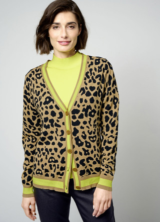 Strickjacke mit Tierfell-Optik