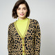 Strickjacken - Strickjacke mit Tierfell-Optik – Farbe CAMEL-SCHWARZ-LIMETTE – Ansicht 1 Strickjacken - Strickjacke mit Tierfell-Optik, in Größe 038 bis 052, in Farbe CAMEL-SCHWARZ-LIMETTE – Farbe CAMEL-SCHWARZ-LIMETTE – Ansicht 1