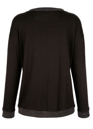 Langarm - Shirt, in Größe 038 bis 052, in Farbe ECRU-BRAUN-SCHWARZ