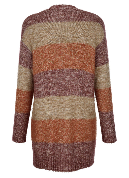 Strickjacken - Strickjacke in Garnmix, in Größe 038 bis 052, in Farbe BEERE-TERRAKOTTA-CAMEL Ansicht 5