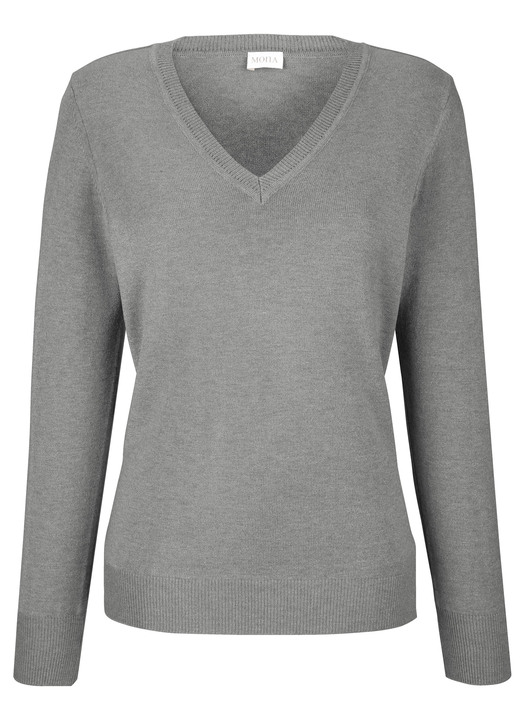 Basics - Pullover mit Modal-Anteil, in Größe 038 bis 052, in Farbe GRAU Ansicht 2