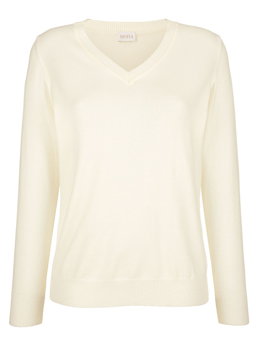 Basics - Pullover mit Modal-Anteil, in Größe 038 bis 052, in Farbe GRAU Ansicht 8