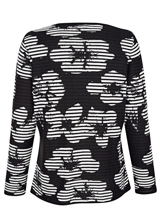 Strickjacken - Strickjacke in Feinstrick, in Größe 038 bis 052, in Farbe SCHWARZ-WEISS Ansicht 4