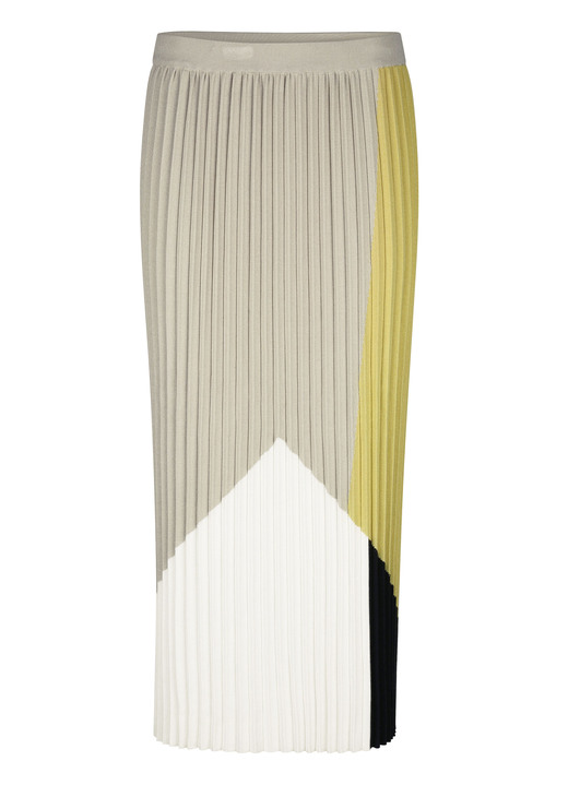 Gemustert - Rock mit Plisseefalten , in Größe 019 bis 052, in Farbe BEIGE Ansicht 2