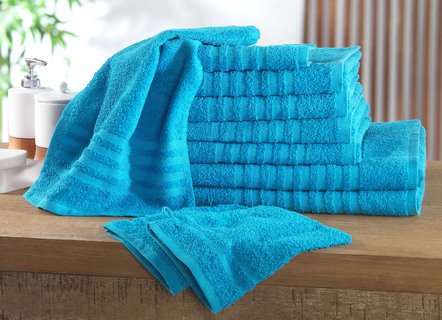 Frottier-Set, 10-teilig, mit Bordüre und Kordelaufhänger