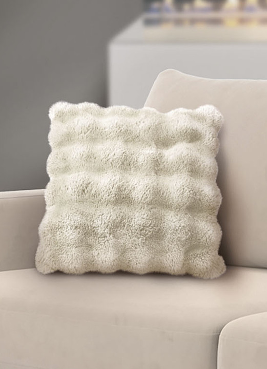 Decken - Wohnaccessoires in 3D-Bubble-Optik, in Größe 215 (Wohndecke 140x180 cm) bis 910 (Kissenbezug 45x 45 cm), in Farbe CREME Ansicht 1