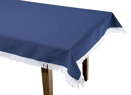Wind- und wetterfeste Gartentischdecke mit Fransenabschluss