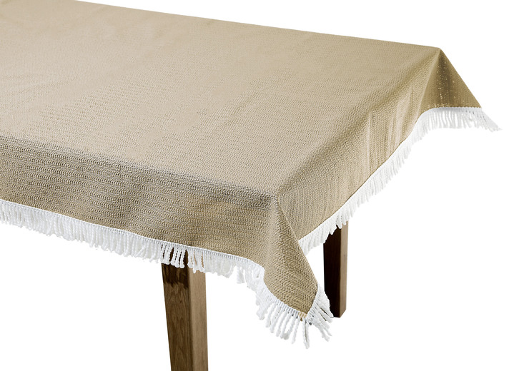 Tischdecken - Wind- und wetterfeste Gartentischdecke mit Fransenabschluss, in Größe 110 (Tischdecke, 110x140 cm) bis 190 (Tischdecke oval, 140x190 cm), in Farbe TANNE Ansicht 16