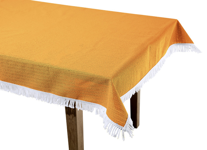 Tischdecken - Wind- und wetterfeste Gartentischdecke mit Fransenabschluss, in Größe 110 (Tischdecke, 110x140 cm) bis 190 (Tischdecke oval, 140x190 cm), in Farbe TANNE Ansicht 18