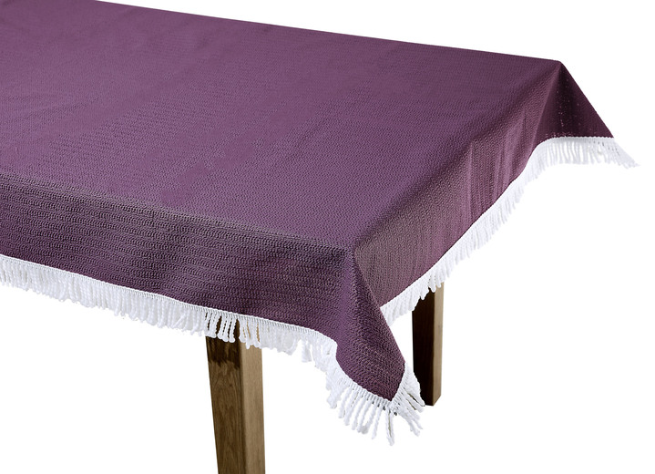 Tischdecken - Wind- und wetterfeste Gartentischdecke mit Fransenabschluss, in Größe 110 (Tischdecke, 110x140 cm) bis 190 (Tischdecke oval, 140x190 cm), in Farbe BLAU Ansicht 20