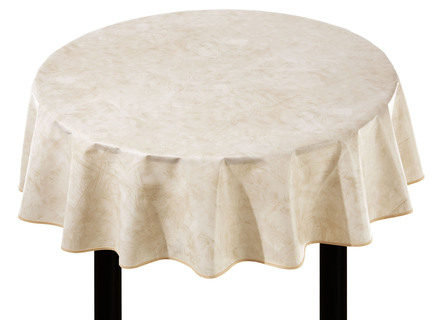 Tischdecken - Klassisch marmorierte Wachstuch-Tischdecke – Farbe CREME – Ansicht  Tischdecken - Klassisch marmorierte Wachstuch-Tischdecke, in Größe 108 (Tischdecke, 80/ 80 cm) bis 220 (Tischdecke, oval, 155/220 cm), in Farbe TERRA – Farbe CREME – Ansicht