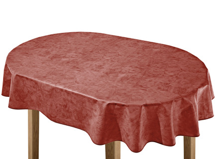 Tischdecken - Klassisch marmorierte Wachstuch-Tischdecke – Farbe BORDEAUX – Ansicht  Tischdecken - Klassisch marmorierte Wachstuch-Tischdecke, in Größe 108 (Tischdecke, 80/ 80 cm) bis 220 (Tischdecke, oval, 155/220 cm), in Farbe TERRA – Farbe BORDEAUX – Ansicht