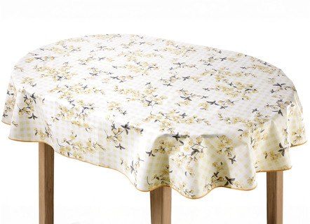 Tischdecken - Hochwertige und pflegeleichte Wachstuch-Tischdecken, in Größe 108 (Mitteldecke, 80/ 80 cm) bis 170 (Tischdecke oval, 155/220 cm), in Farbe HELLGELB