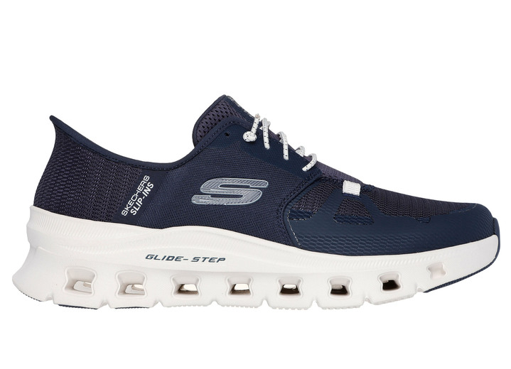 Slipper & Schnürschuhe - SKECHERS, Herren-Sneaker, mit geformter Slip-Ins Fersenplatte, in Größe 040 bis 048, in Farbe MARINE Ansicht 4