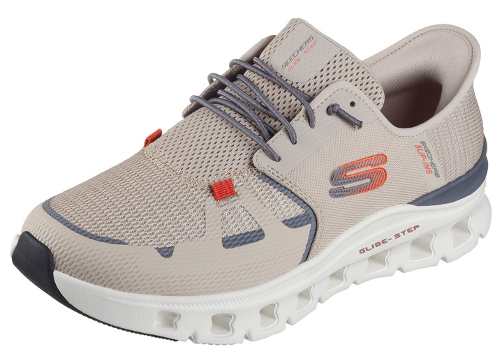 Slipper & Schnürschuhe - SKECHERS, Herren-Sneaker, mit geformter Slip-Ins Fersenplatte, in Größe 040 bis 048, in Farbe TAUPE-GRAU Ansicht 1