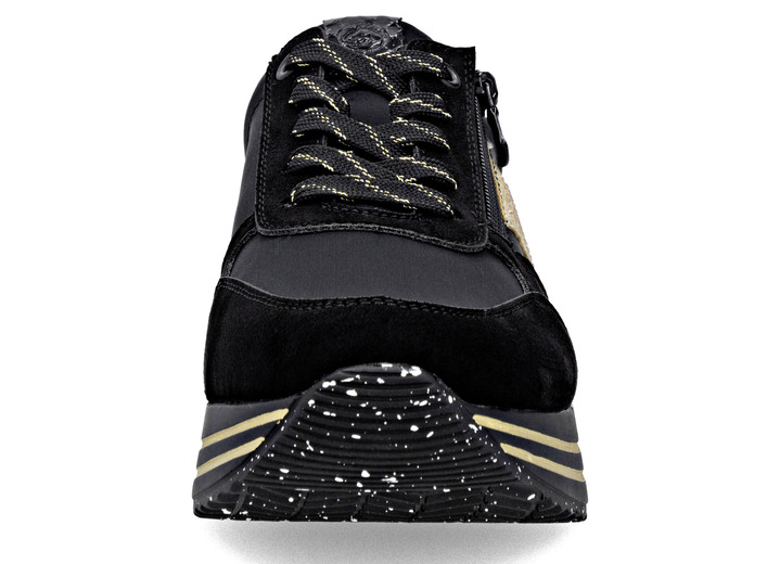 Slipper & Schnürschuhe - Remonte, trendige Damen-Sneaker, Weite G, mit herausnehmbarem Fußbett, in Größe 036 bis 042, in Farbe SCHWARZ-GOLD Ansicht 6