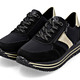 Slipper & Schnürschuhe - Remonte, trendige Damen-Sneaker, Weite G, mit herausnehmbarem Fußbett, in Größe 036 bis 042, in Farbe SCHWARZ-GOLD – Farbe SCHWARZ-GOLD – Ansicht 7