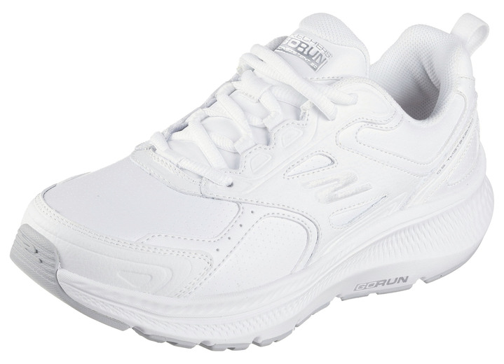 Damenmode - SKECHERS, sportliche Damen-Sneaker, aus Leder, in Größe 036 bis 041, in Farbe WEISS Ansicht 1