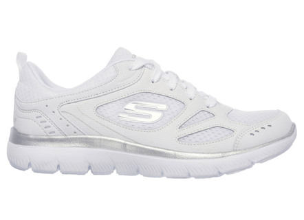 SKECHERS, sportliche Damen-Sneaker, mit Nappaleder-Besätzen
