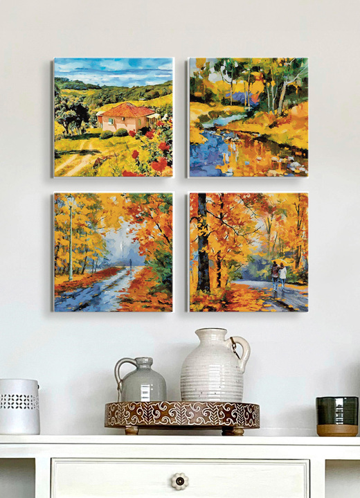 Landschaft - 4-teiliges Bilder-Set, in Farbe BUNT Ansicht 1