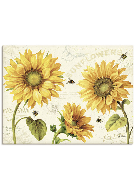 Blumen - Hochwertiges Leinwandbild auf Holzrahmen Ansicht 2 Blumen - Hochwertiges Leinwandbild auf Holzrahmen, in Farbe GELB-CREME Ansicht 2