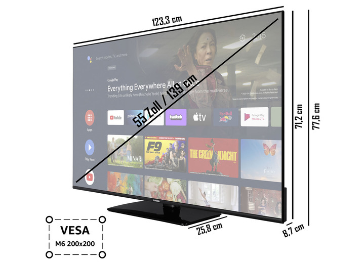 Fernseher - „Telefunken“ LED-Fernseher in Full-HD, in Farbe SCHWARZ Ansicht 12