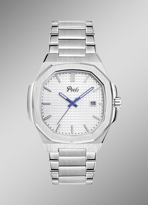 Quartzuhren - Quartz-Herrenuhr aus Edelstahl, in Farbe  Ansicht 1