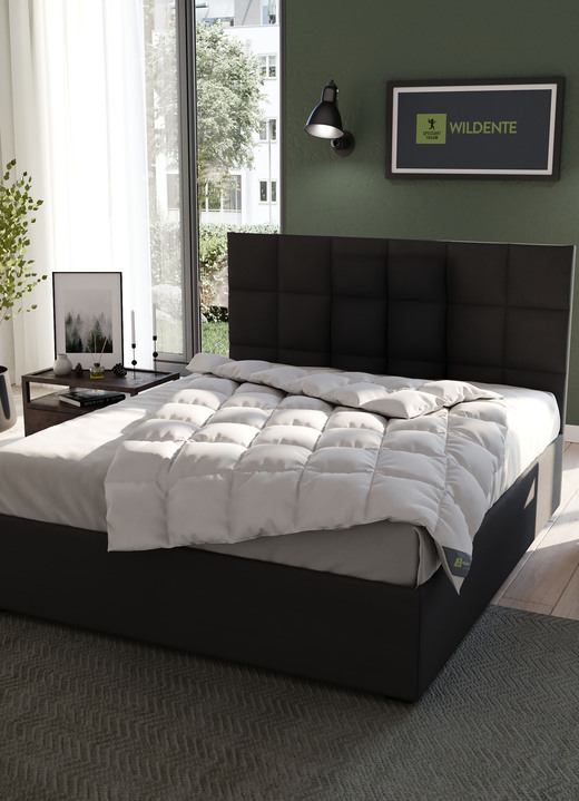 Bettwaren - Hochwertiges Wildentendaunen-Bettwarenprogramm von Spessarttraum – Beste Qualität für erholsamen Schlaf, in Größe 103 (135/200 cm) bis 112 (200/200 cm), in Farbe SILBER, in Ausführung EXTRA LEICHT Ansicht 2