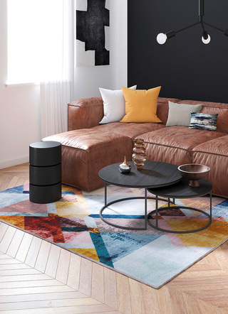 Modern - Luxuriöser Teppich aus der Gino Falcone Kollektion, in Größe 113 (Brücke, 70 x140 cm) bis 278 (Teppich, 190x290 cm), in Farbe MULTICOLOR – Farbe MULTICOLOR – Ansicht 