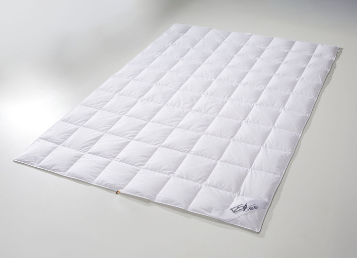 Bettwaren - Daunen-Bettwarenprogramm zum 125 Jahre OBB Jubiläum, in Größe 103 (Decke, 135/200 cm) bis 403 (4-teiliges Sparset), in Farbe WEISS, in Ausführung Sommer Ansicht 1