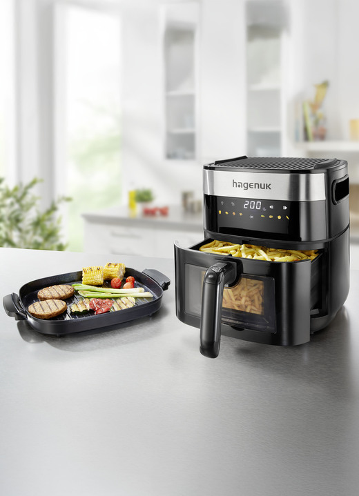 Heißluftfritteusen - Heißluft-Fritteuse 2-in-1, in Farbe SCHWARZ Ansicht 1