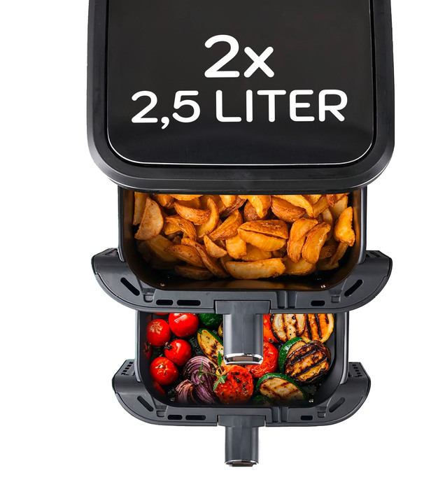 Heißluftfritteusen - Digitale Doppelkammer-Heißluftfritteuse, in Farbe SCHWARZ Ansicht 3