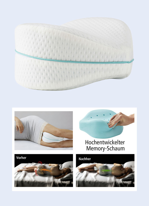 Gesunder Rücken - Kniekissen, in Farbe WEISS-TÜRKIS Ansicht 2