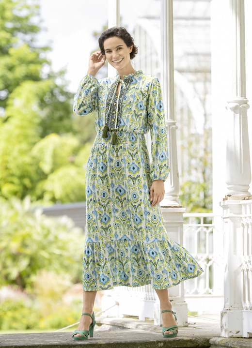 laurakent - Kleid in Schlupfform, in Größe 036 bis 052, in Farbe ECRU-OLIV-TÜRKIS-BUNT Ansicht 2