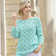 Basics - Pullover mit dezentem Paillettengarn, in Größe 036 bis 052, in Farbe ECRU – Farbe MINT – Ansicht 3