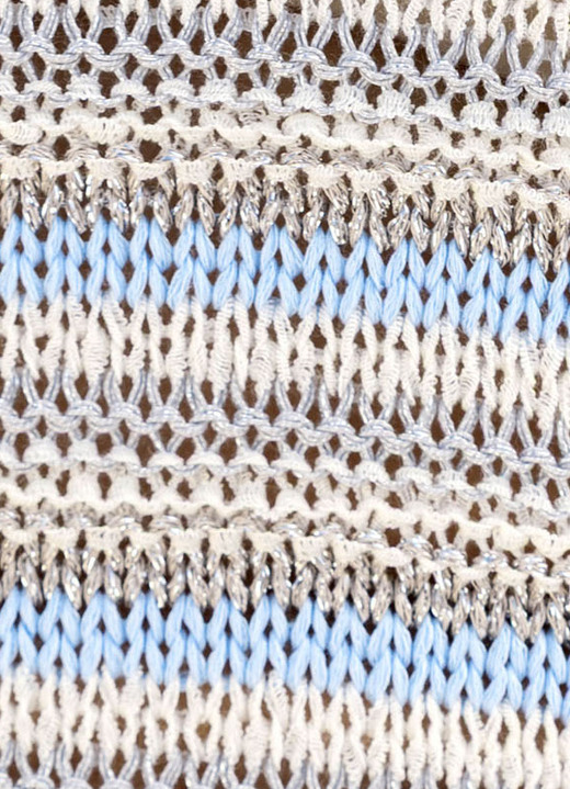 Pullover - Pullover aus edlem Bändchengarn, in Größe L(44/46) bis XS(32/34), in Farbe BLEU-ECRU-MULTICOLOR Ansicht 2