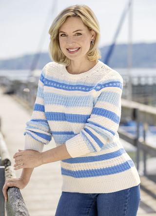 Pullover mit Ringeln in Strukturmix