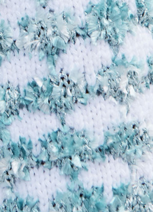 Pullover - Pullover in Garnmix mit Federgarn, in Größe 036 bis 052, in Farbe WEISS-TÜRKIS Ansicht 6