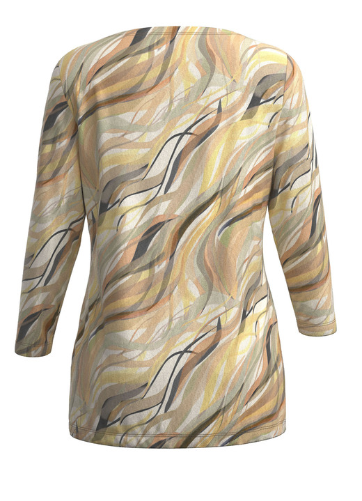 Klaus Modelle - Pullover in Feinstrick mit Alloverdruck, in Größe 036 bis 052, in Farbe ECRU-BLAU-MULTICOLOR Ansicht 6