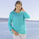 Basics - Pullover mit Ajourstrick in Häkeloptik, in Größe 036 bis 052, in Farbe TÜRKIS – Farbe TÜRKIS – Ansicht 2