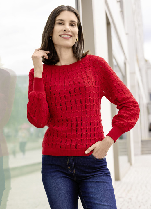 Basics - Pullover mit Raglanärmeln in leichter Ballonform, in Größe 036 bis 052, in Farbe JADEGRÜN Ansicht 4