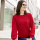 Basics - Pullover mit Raglanärmeln in leichter Ballonform, in Größe 036 bis 052, in Farbe JADEGRÜN – Farbe ROT – Ansicht 4