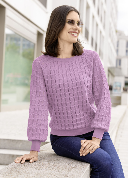 Basics - Pullover mit Raglanärmeln in leichter Ballonform, in Größe 036 bis 052, in Farbe ROT Ansicht 10