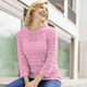 Basics - Pullover im dekorativen Wellendessin mit Mustermix, in Größe 036 bis 052, in Farbe ECRU – Farbe ROSÉ – Ansicht 2