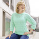 Basics - Pullover im dekorativen Wellendessin mit Mustermix, in Größe 036 bis 052, in Farbe ECRU – Farbe MINT – Ansicht 3