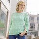 Basics - Pullover im dekorativen Wellendessin mit Mustermix, in Größe 036 bis 052, in Farbe ECRU – Farbe MINT – Ansicht 1