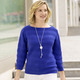 Basics - Pullover mit Zöpfchen- und Strukturstreifen, in Größe 036 bis 052, in Farbe ROYALBLAU – Farbe ROYALBLAU – Ansicht 1