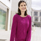 Basics - Pullover mit Zopfstrukturen und Ajourmustermix, in Größe 036 bis 052, in Farbe TÜRKIS – Farbe MAGENTA – Ansicht 1
